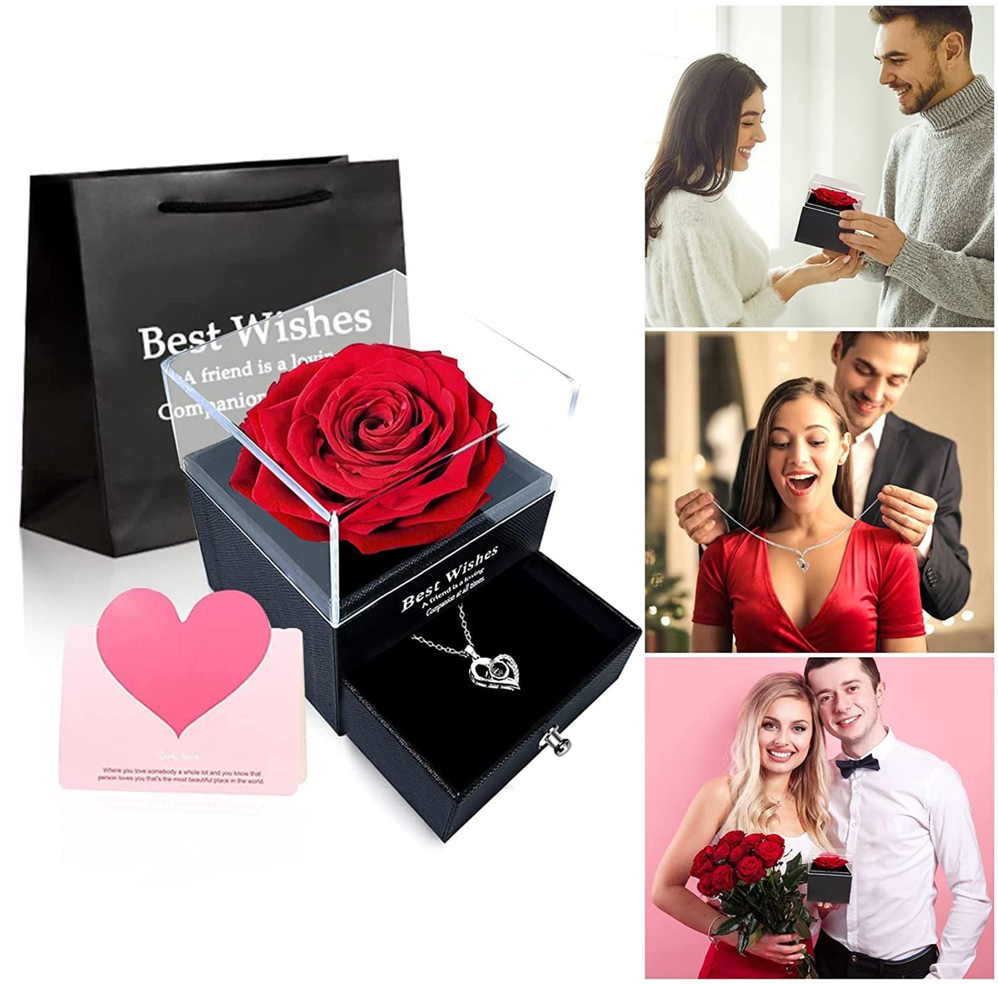 Love Box™ | Imported Eternal Rose Box with Necklace