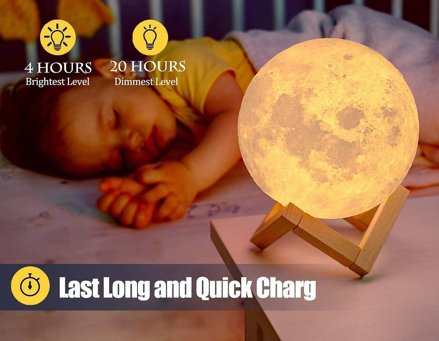 Goodfeel LED Moon Lamp with Stand